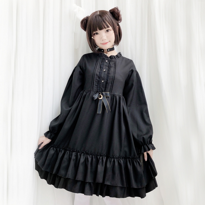 ロリータファッション【ゴスロリ】レトロシックなブラックワンピース