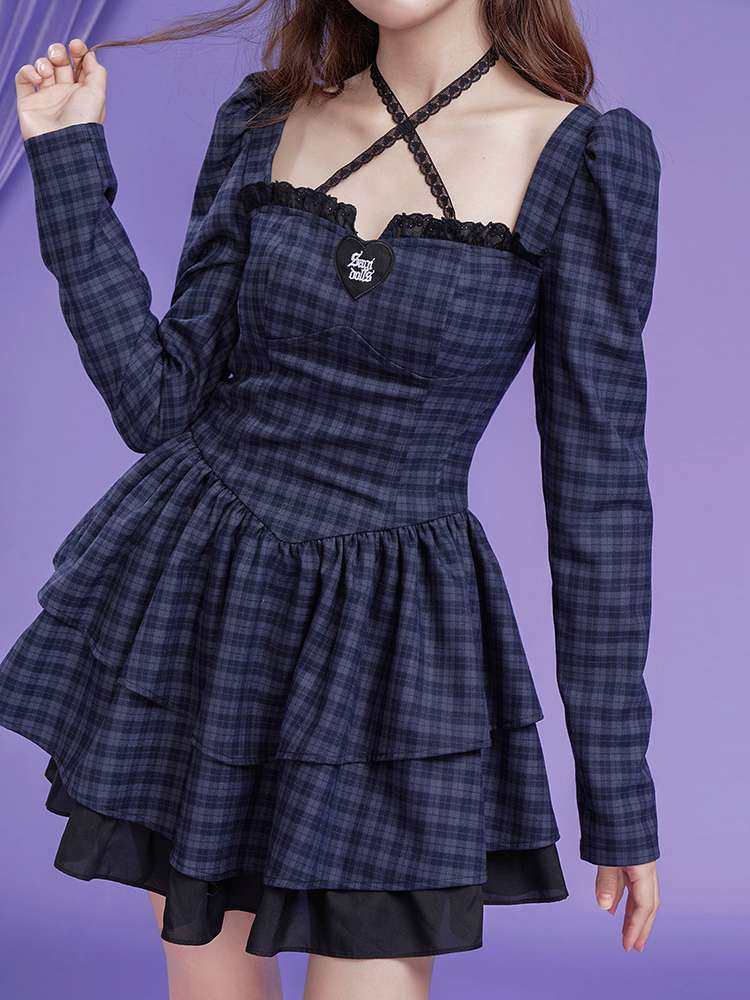 ロリータファッション 姫系リボンレースアップワンピース