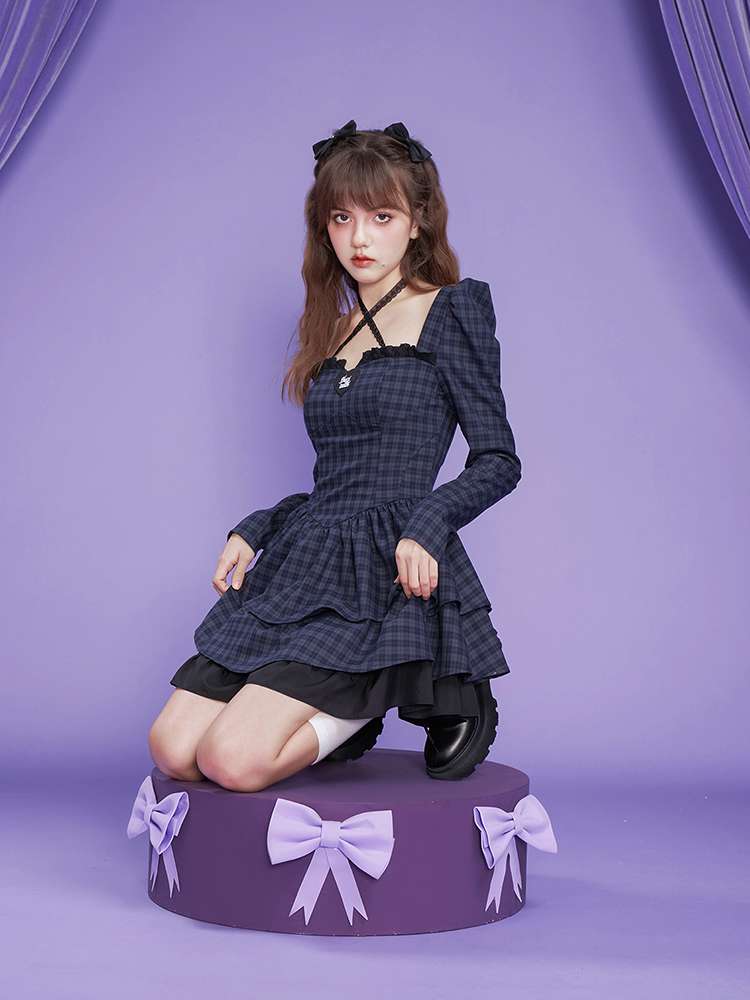ロリータファッション 姫系リボンレースアップワンピース
