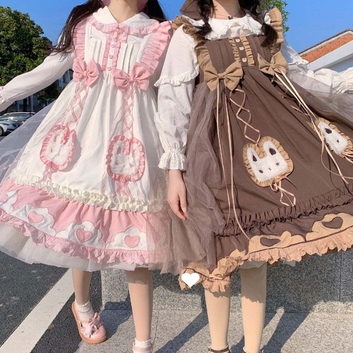 ロリータファッション 【クラシカルロリータ】ラビット＆フリルクラシカルロリータワンピース