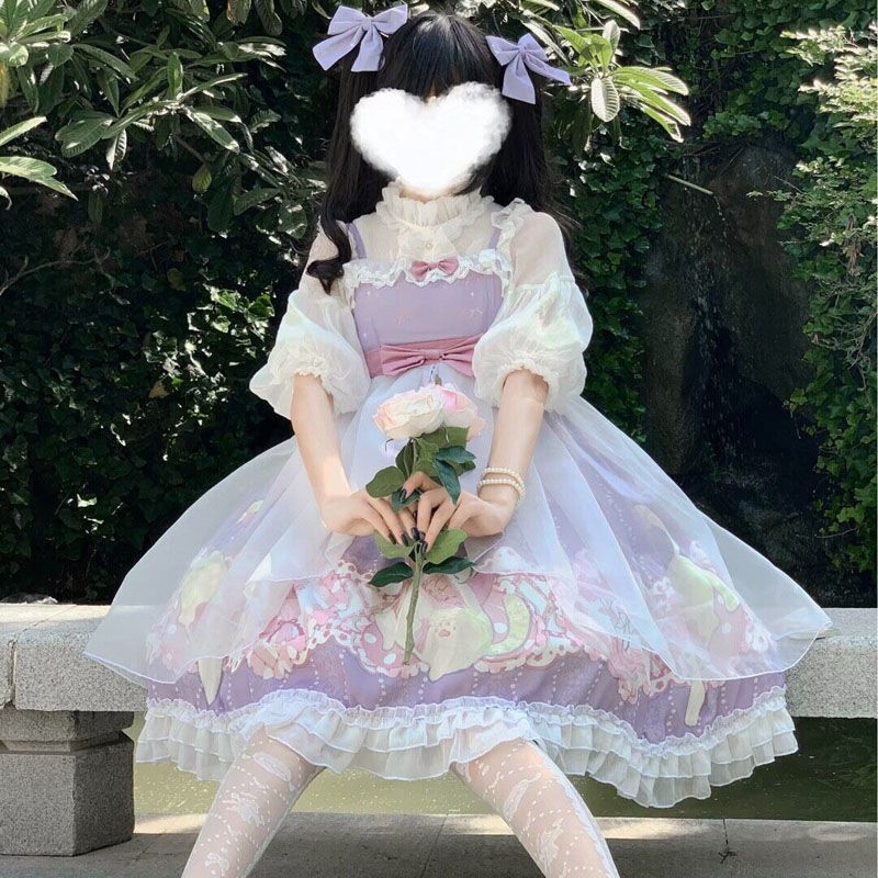 ロリータファッション【甘ロリータ】キャットラブレターロリータスカート