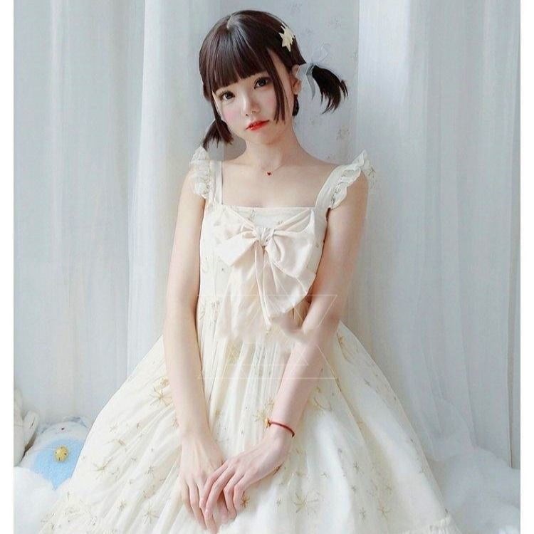 ロリータファッション【甘ロリータ】ふわふわスター柄 フェアリーロリータ