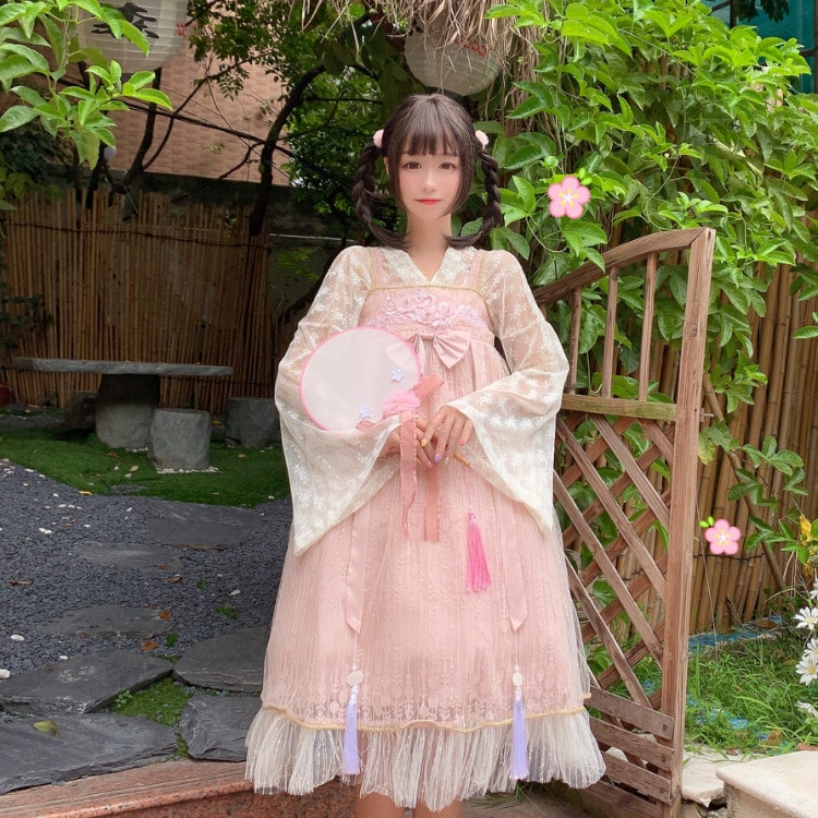 【中華ロリータ】リボン付きワンピース ロリータファッション