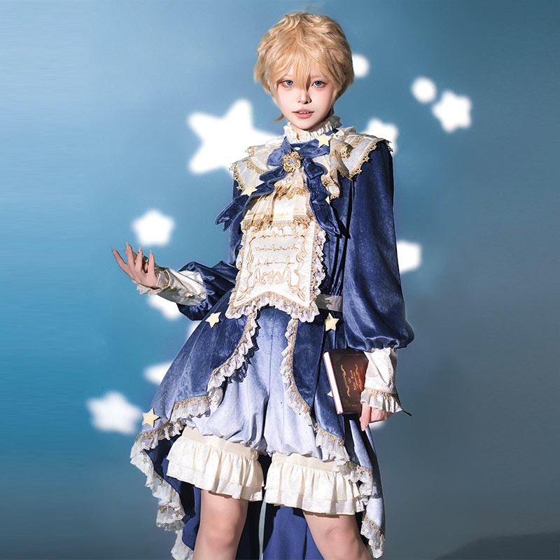 ロリータファッション 星降る夜の魔法使い皇子ベルベットワンピース