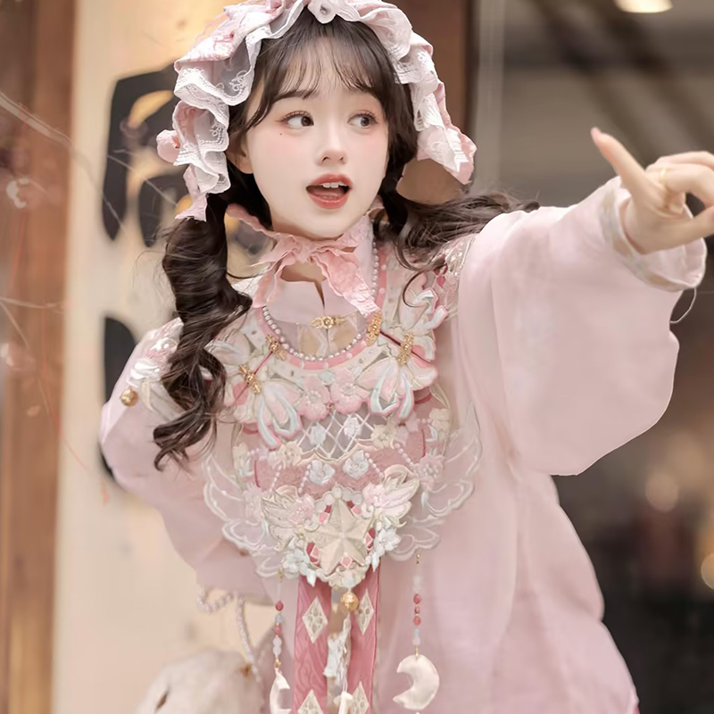 ロリータファッション 蝶結び姫振袖風ワンピース