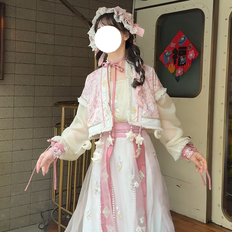 ロリータファッション 蝶結び姫振袖風ワンピース