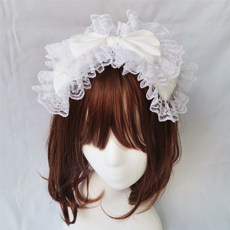 ロリータファッション【甘ロリータ】ビックリボンレースカチューシャ/ヘッドドレス ロリータファッション