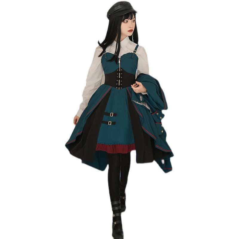 ロリータファッション 帝国少女軍服スカートセット