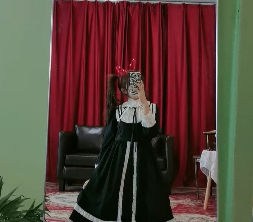 ロリータファッション【ゴスロリ】レトロ風 フリルドレス