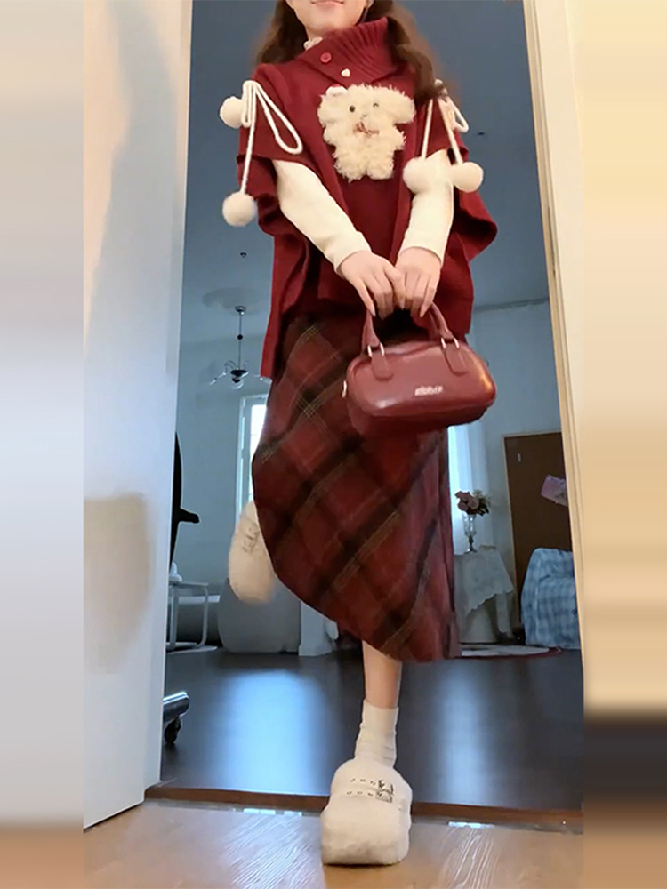 ロングスカート チェック柄マキシスカート なでしこ