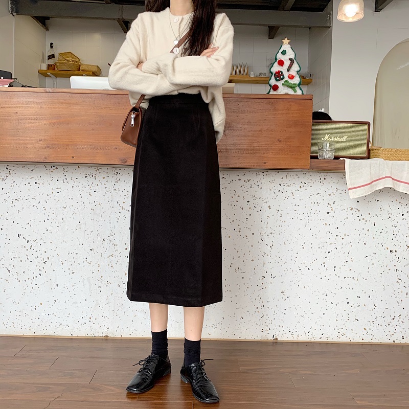 ロングスカート なめらかスラブロングタイトスカート
