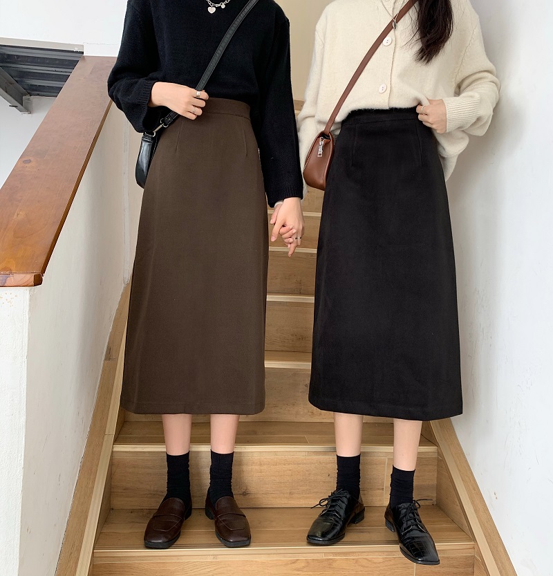 ロングスカート なめらかスラブロングタイトスカート