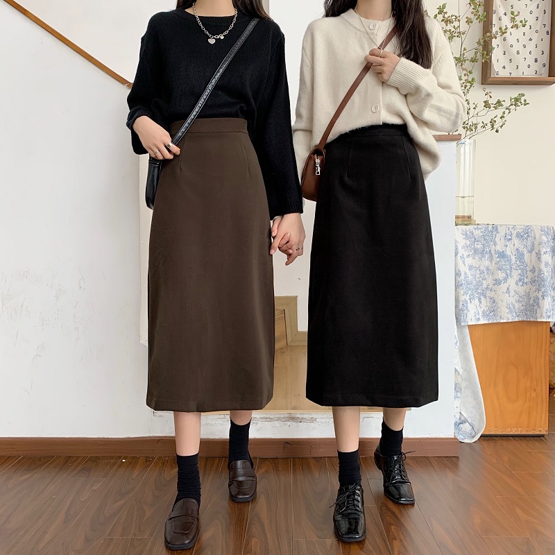 ロングスカート なめらかスラブロングタイトスカート