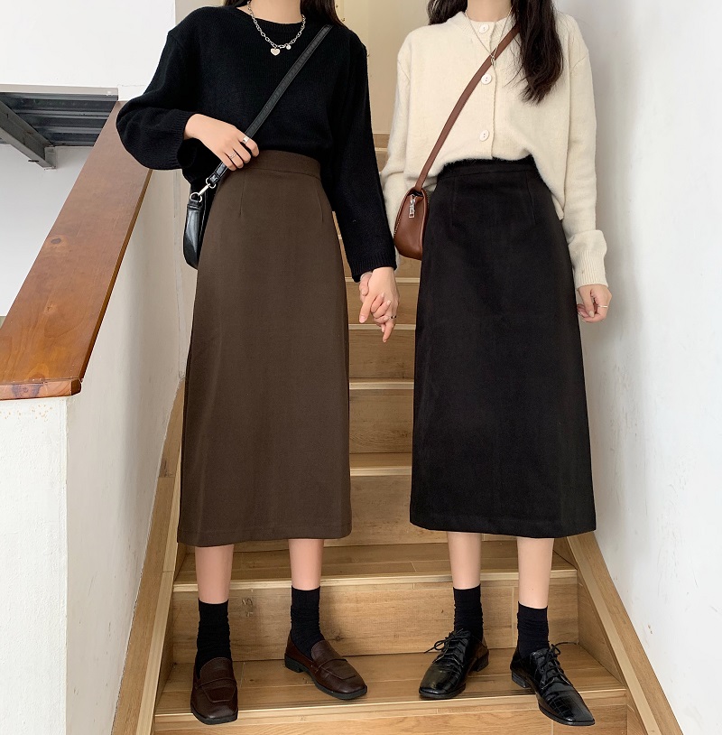 ロングスカート なめらかスラブロングタイトスカート