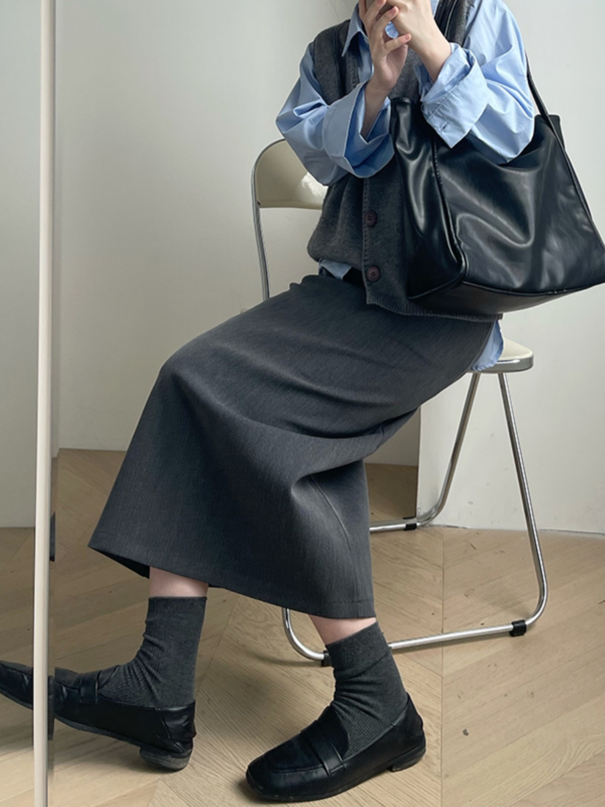 すっきりシルエットロングスカート