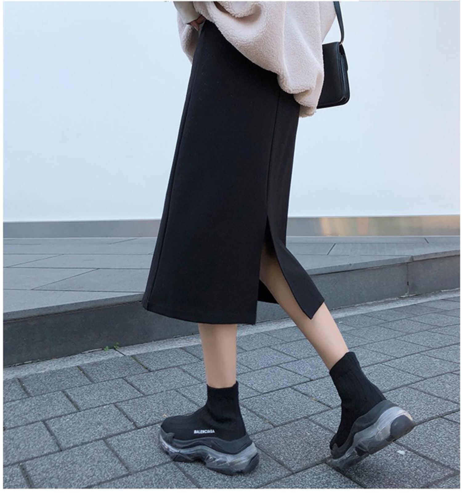 シンプルサイドスリットロングスカート
