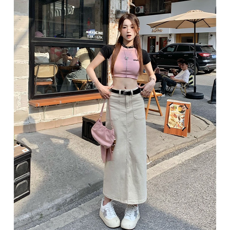 ロングスカート シンプルタイトロングスカート