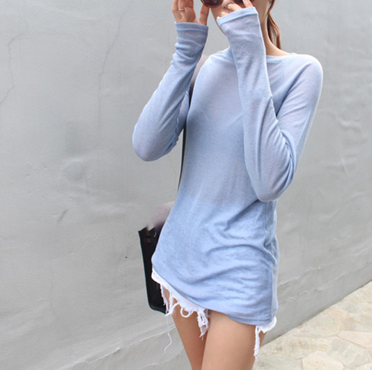 薄手シアーロンT 重ね着長袖トップス