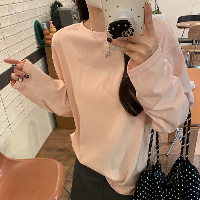 ロンT なめらか素材リラックスロングTシャツ