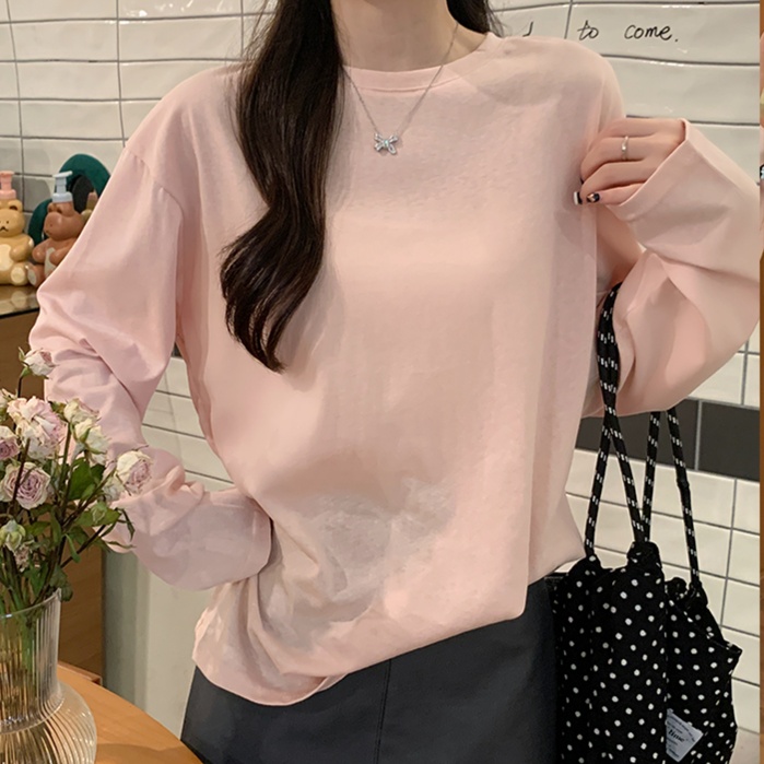 ロンT なめらか素材リラックスロングTシャツ