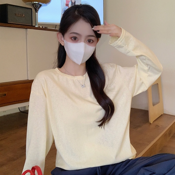 ロンT なめらか素材リラックスロングTシャツ