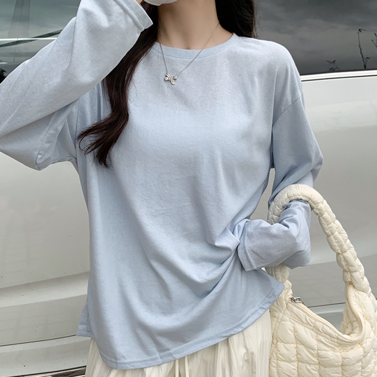 ロンT なめらか素材リラックスロングTシャツ