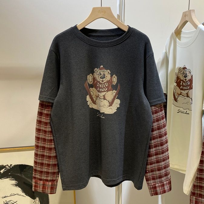 ロンT くまさん抱きしめてロングスリーブ