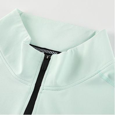 ロンT ハーフジップ立襟ロングシャツ