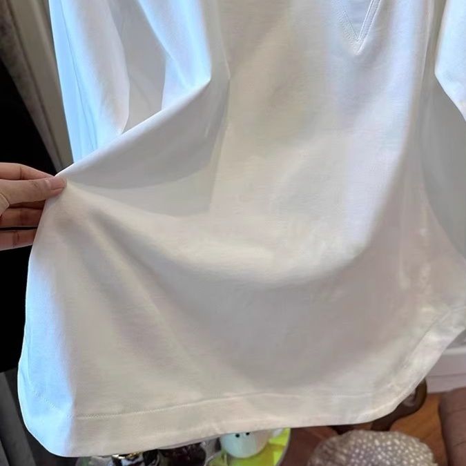 ロンT 立体三角切替しデザイン厚手ロンT