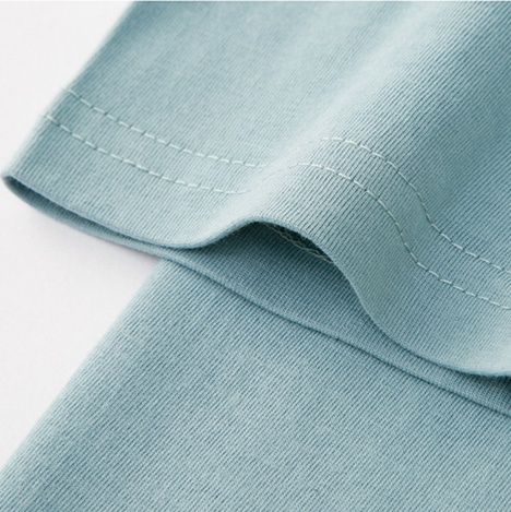 ロンT シンプル丸首長袖コットン