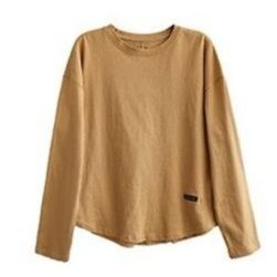 ロンT シンプル丸首ゆったりロンT