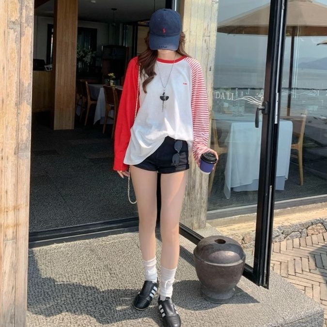 ロンT リゾート風ゆったり長袖トップス