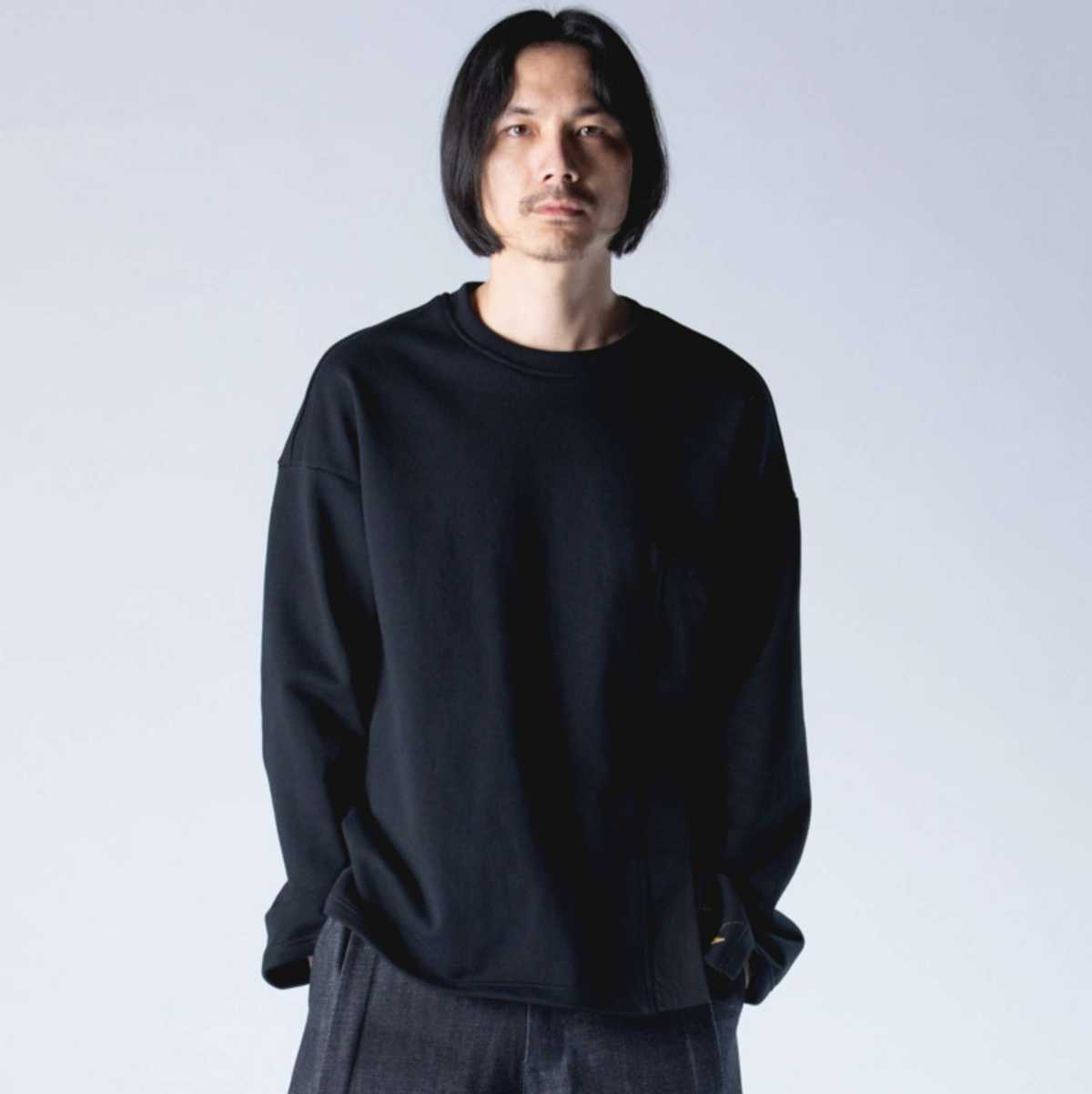 ロンT ストライプ柄ハイネック長袖カットソー