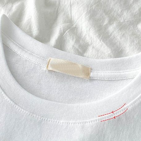 ロンTコットン ワンポイント文字刺繍ゆったりシルエット長袖シャツ