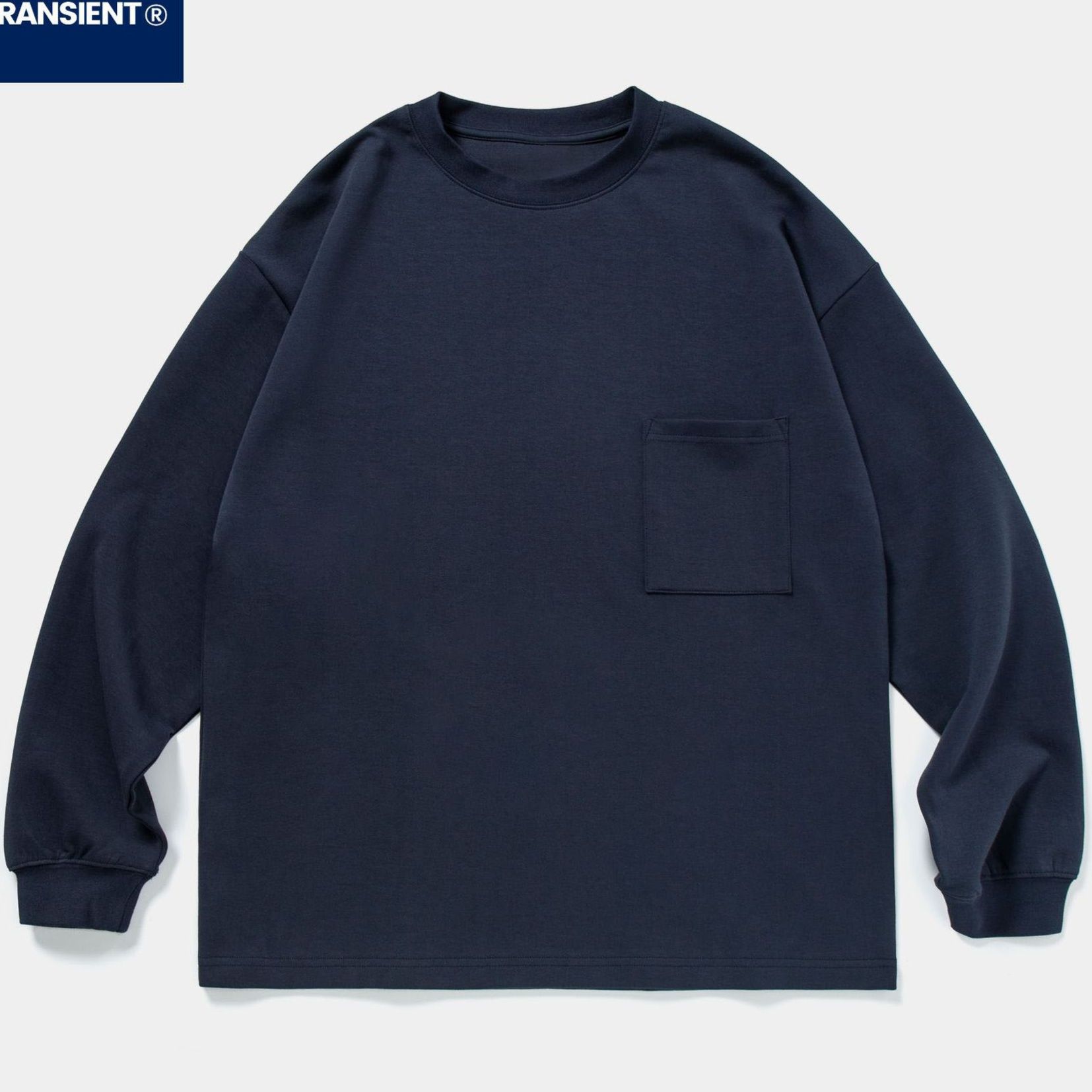 無地ポケット付きロンTコットン メンズレディース 全4色