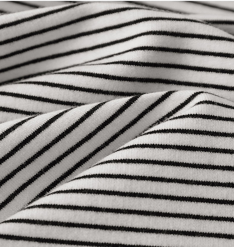 ロンT モノトーンボーダー長袖シャツ ドロップショルダー