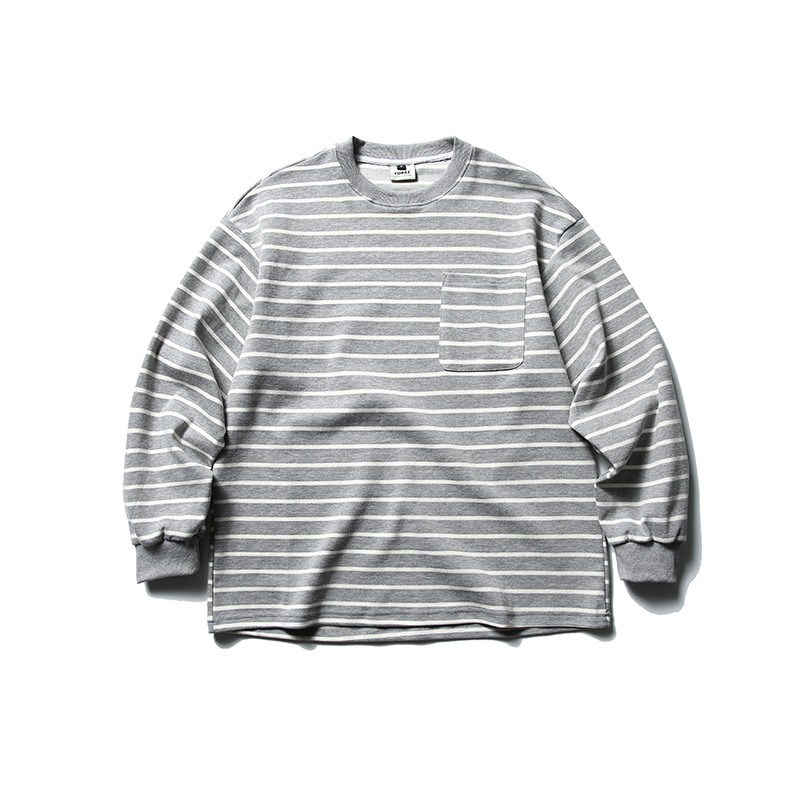 ロンT 男女兼用 ボーダー柄 長袖Tシャツ ゆったりシルエット