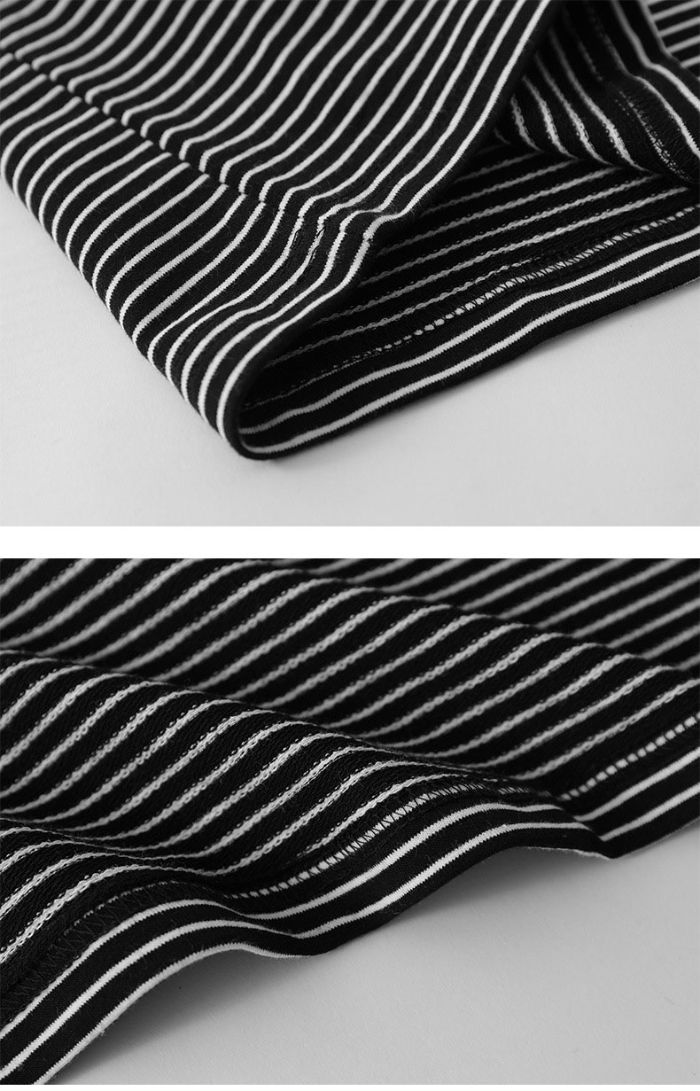 ロンT モノトーンボーダー長袖シャツ ドロップショルダー