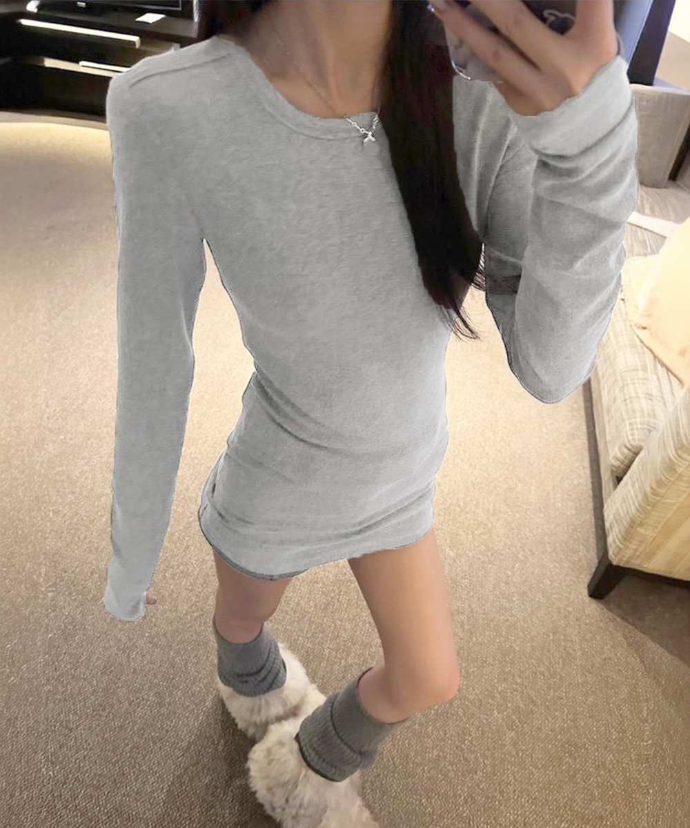 ロンTコットン 重ね着対応フィット長袖カットソー