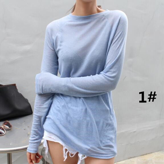 薄手シアーロンT 重ね着長袖トップス