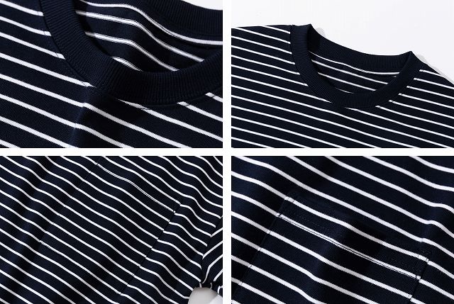 ロンT ネイビー ボーダー柄 長袖シャツ 男女兼用 カジュアル