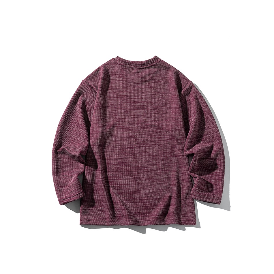 ロンT厚手 男女兼用丸首長袖ロンティー混色柄全３色