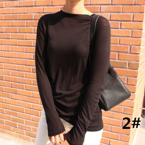 薄手シアーロンT 重ね着長袖トップス