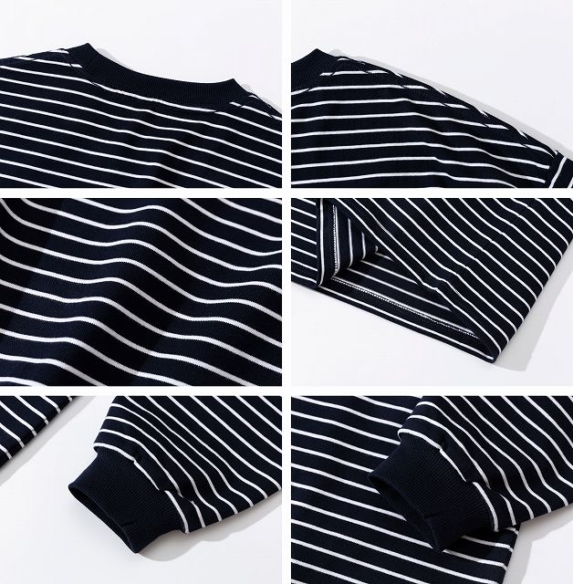 ロンT ネイビー ボーダー柄 長袖シャツ 男女兼用 カジュアル