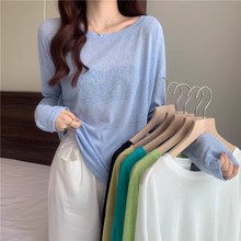 ロンT 透け感ゆるシルエット長袖カットソー