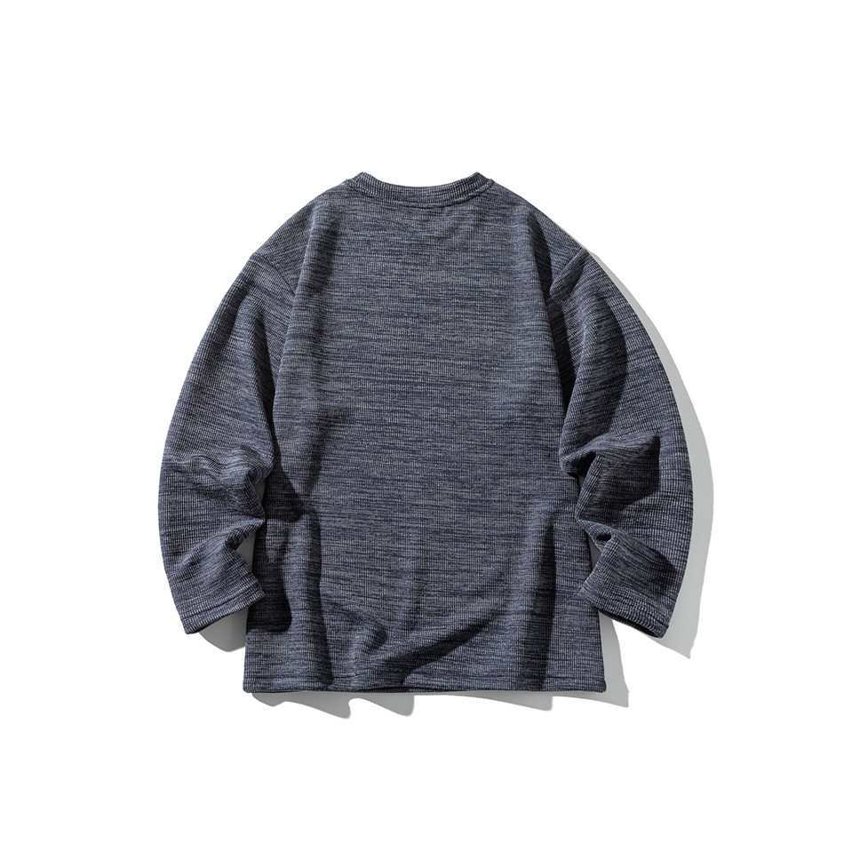 ロンT厚手 男女兼用丸首長袖ロンティー混色柄全３色