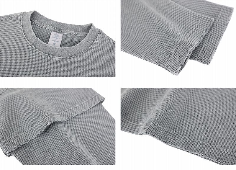 メンズコットン 重ね着風 無地 ロンT 男女兼用 二枚重ね