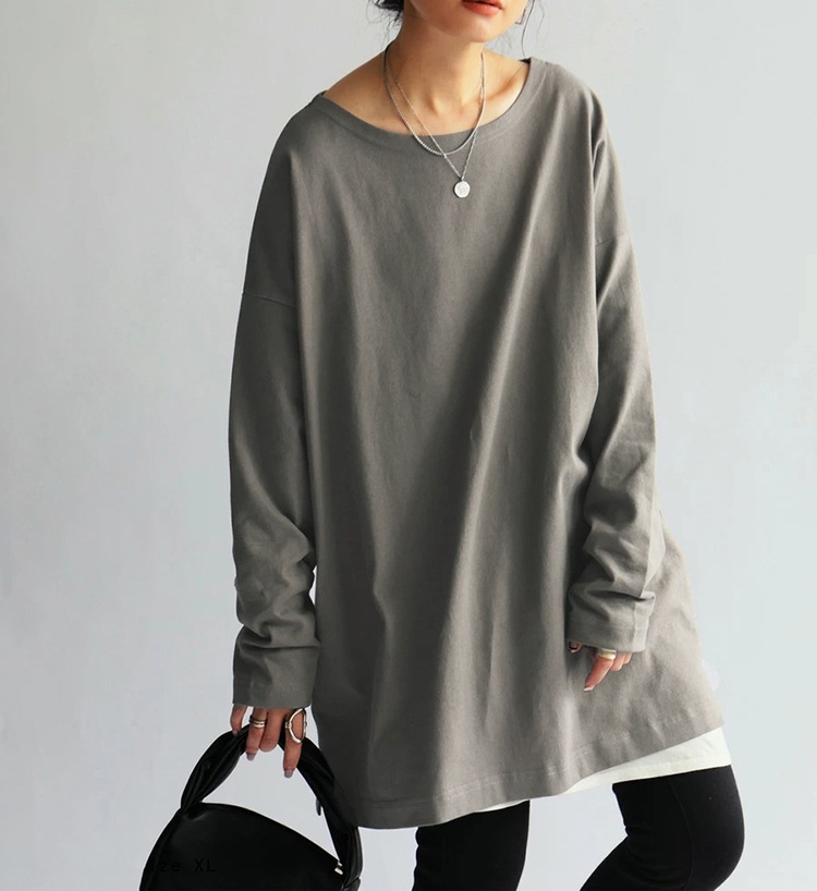 ロンT すっきりシルエット リラックスチュニック
