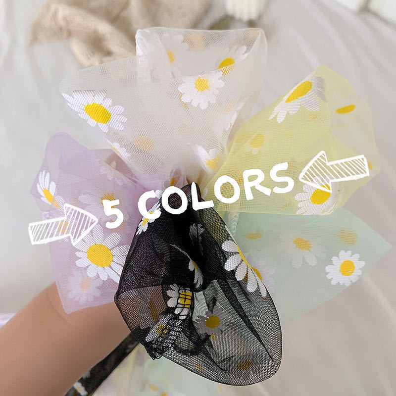 ロンT 小花柄シアー素材長袖トップス