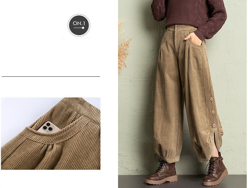 送料無料 コーデュロイ バギーパンツ ゆったり ウエストゴム